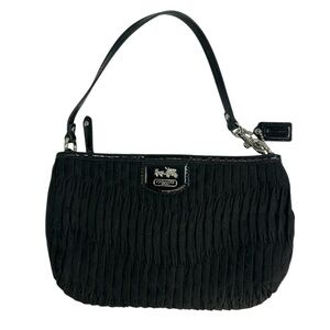 Coach Black Pleated Clutch Wristlet